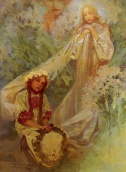 阿爾豐斯 穆夏 Madonna of the Lilies 阿爾豐斯 穆夏 Madonna of the Lilies